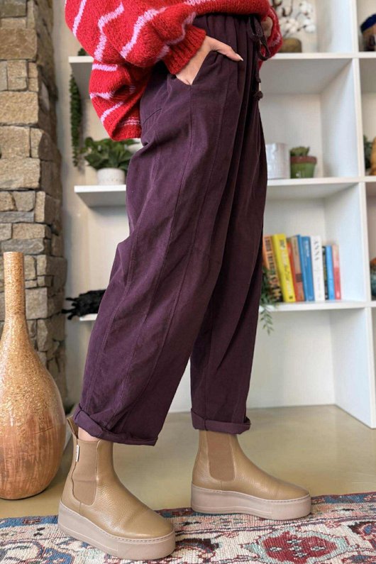 Stanley Baby Cord Jogger Aubergine /15=